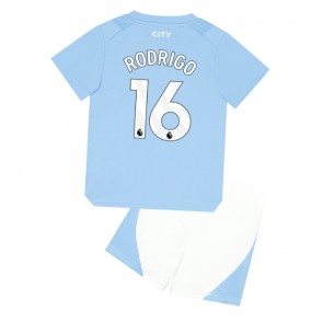 Manchester City Rodri Hernandez #16 Dětské Domácí dres komplet 2023-24 Krátký Rukáv (+ trenýrky)